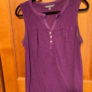 Tank with rouched top and buttons